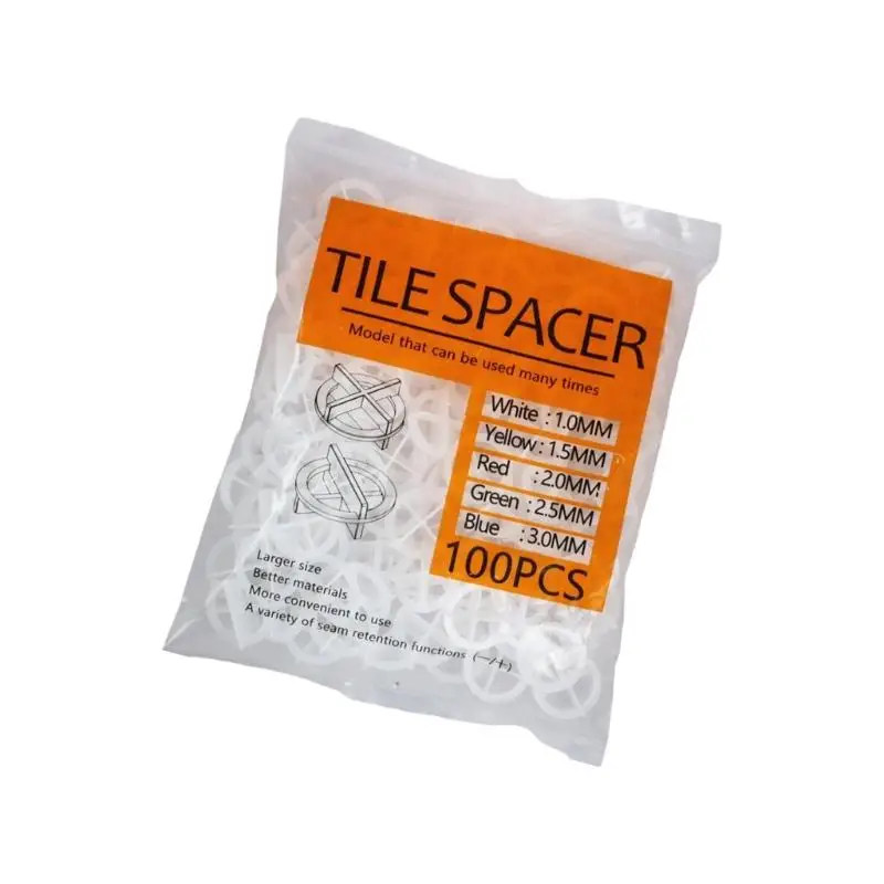 

652F Pack of 100 Reusable Circular Tile Spacers for Multiple Projects Saving Cost and Time With Size Selection 1.0mm to 3.0mm