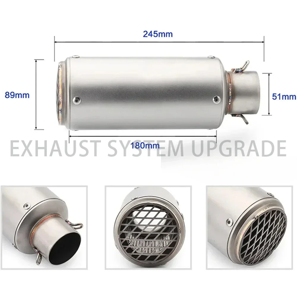 Universal 51mm 60mm Motorcycle Exhaust with DB Killer Motorcycle Exhaust Pipe Muffler Carbon Fiber GPProject Exhaust Pipe