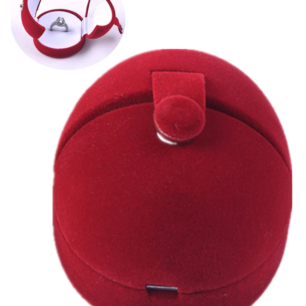 

Egg Shape Jewelry Case Fashion Jewelry Box Exquisite Ring Case Portable Storage Box for Girls Women (Red)