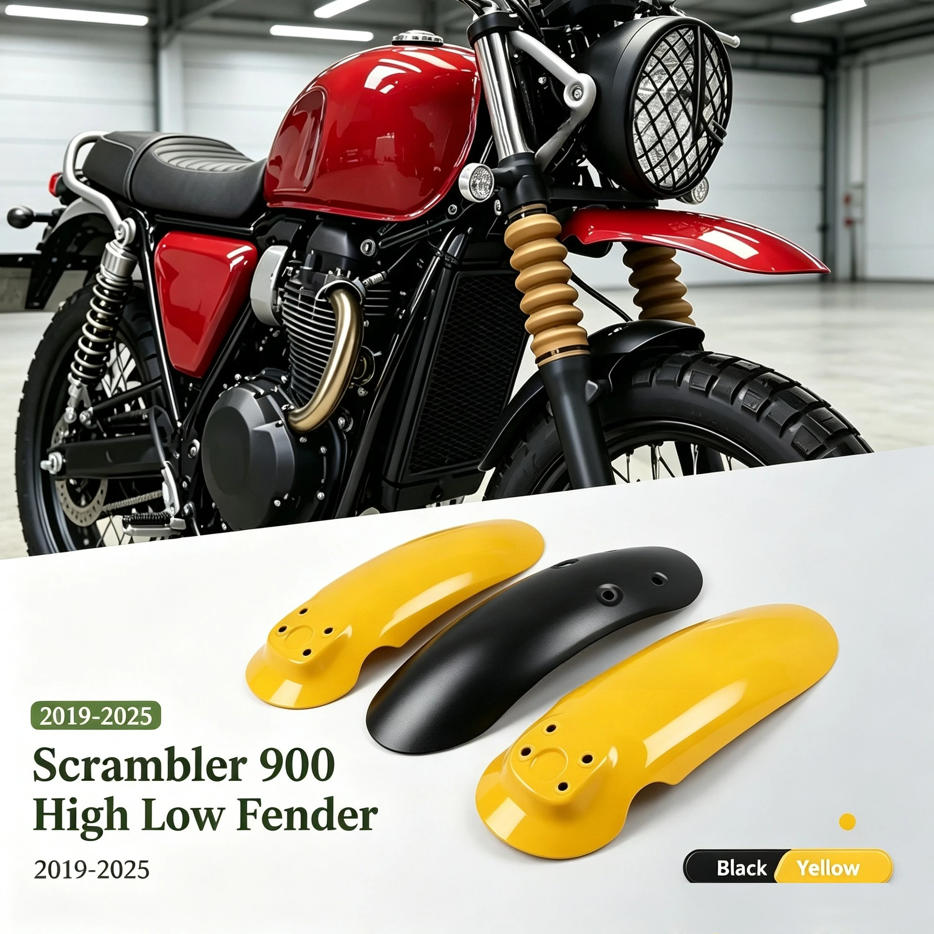 For Scrambler 900 Scrambler900 SCRAMBLER900 2019-2025 Motorcycle Front Fender Splash Guard High & Low Mudguard Wheel Cover