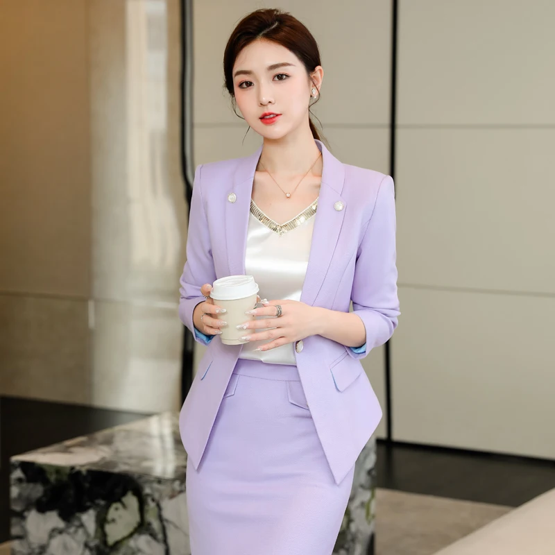 Formal Uniform Styles Women Business Suits with Skirt and Jackets Coat for Ladies Office Work Wear Professional Blazers Set