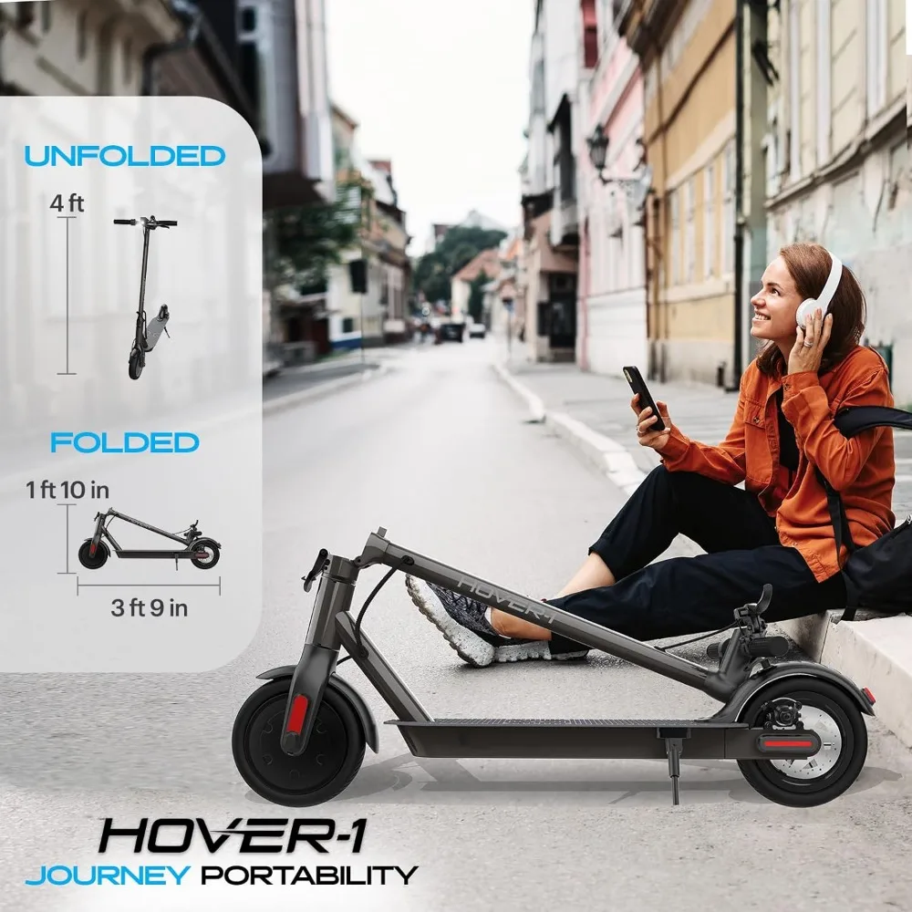 Journey-Scooter elétrico com display LCD, pneus de alta aderência, 16 Mile Range, 5HR Charge, 8, 5 Polegada, 220lb Max Weight, 14MPH