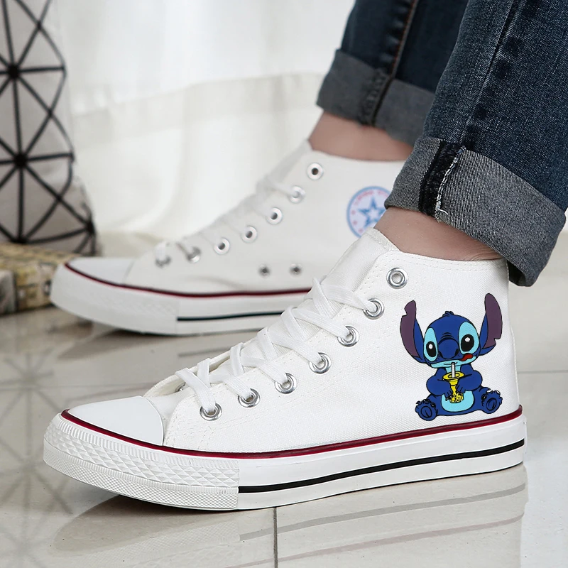 Men Sneakers Canvas Plus Size Women's Mickey Minnie Mouse Animation Casual Student Personalized Women Man Shoes Zapatos Casuales