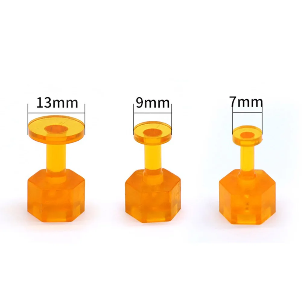 10x Glue Tab Dent Removal Tool PDR Orange Tabs Auto Paintless Dent Repair Maintenance Tool 7mm