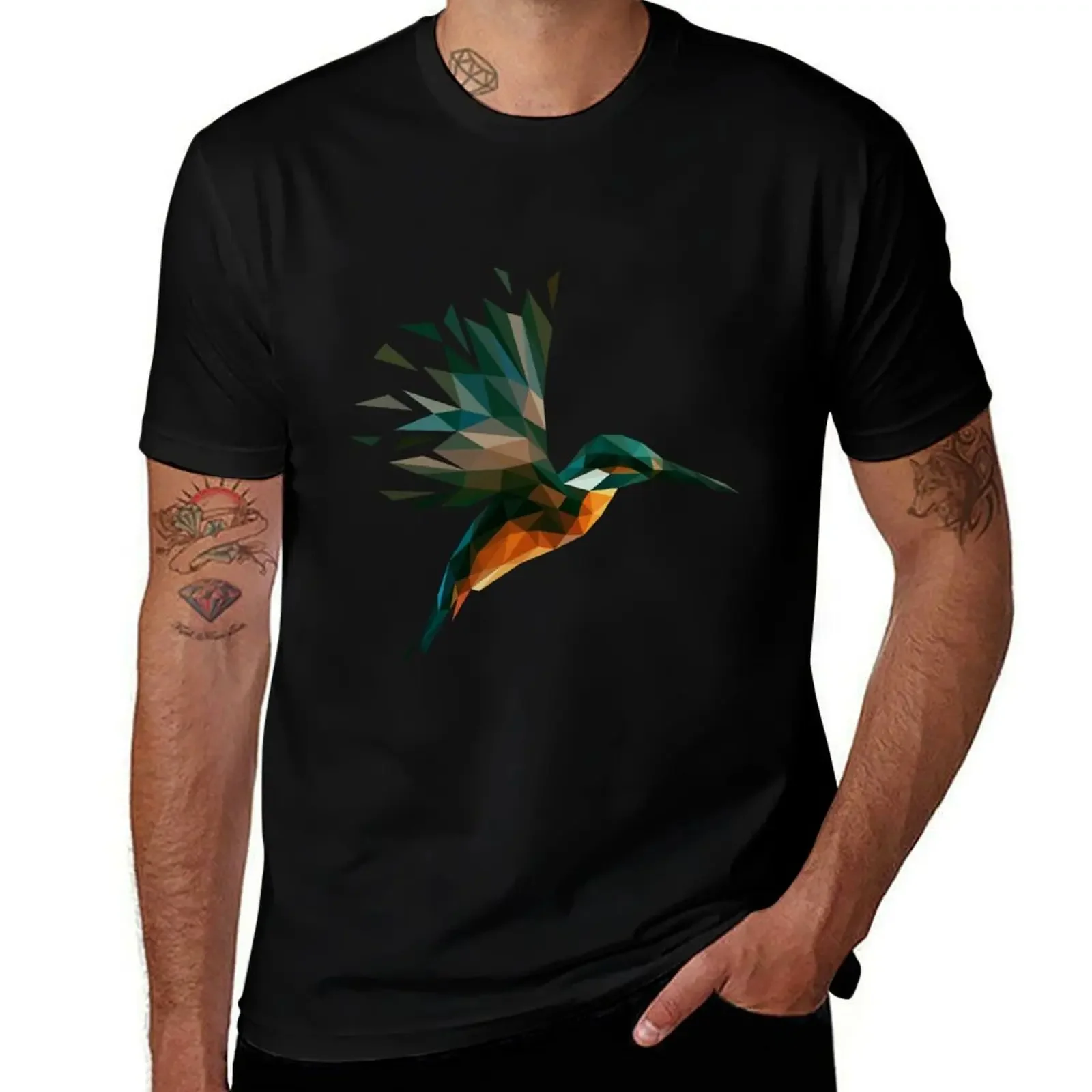 Low Poly Kingfisher T-Shirt cute tops plain oversized t shirt t shirts for men cotton