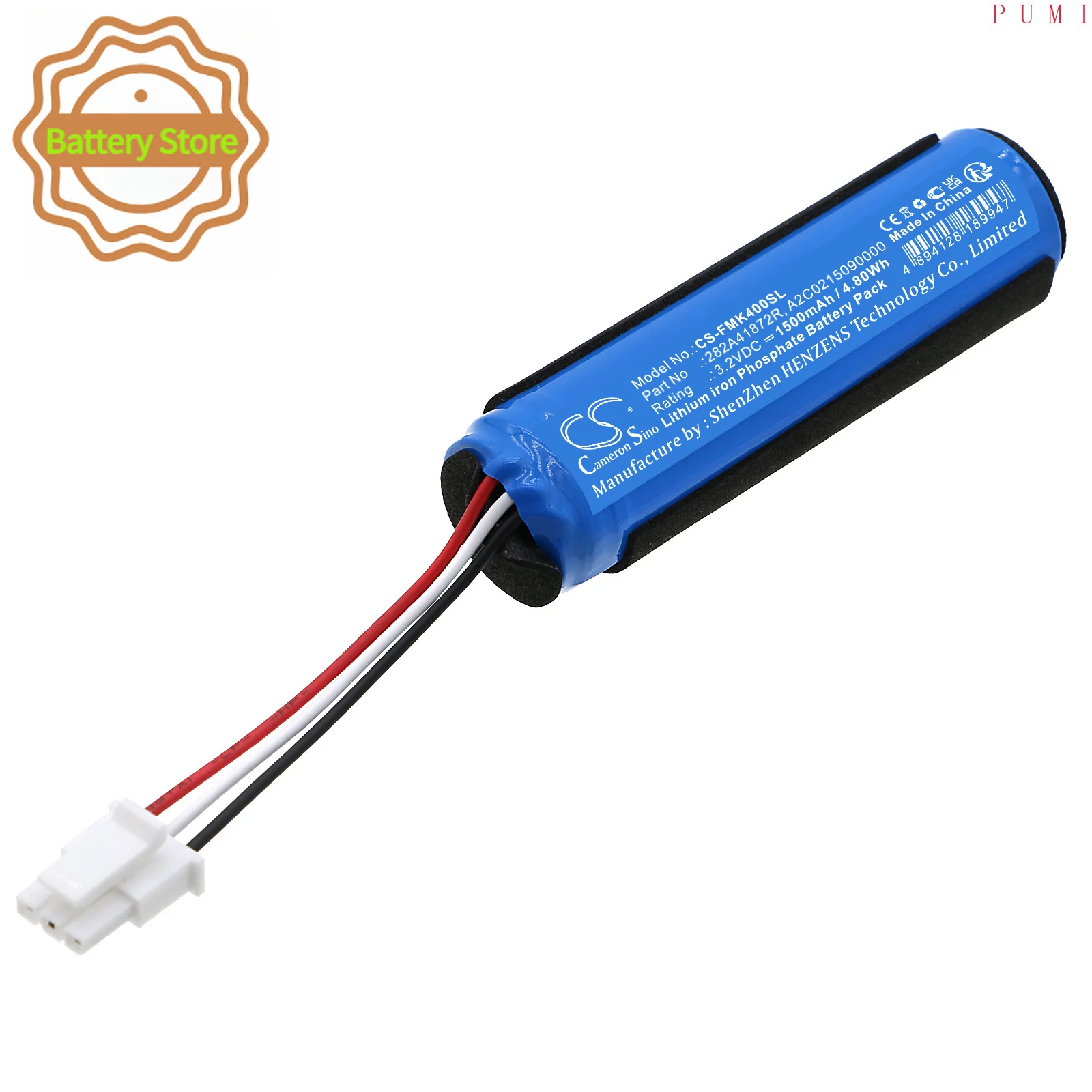 Repacement Battery For Renault Clio 2021 282A41872R, 370001_SYA1, 370001-SGA0, A2C0145400000, A2C0215090000 1500mAh / 4.80Wh FPV