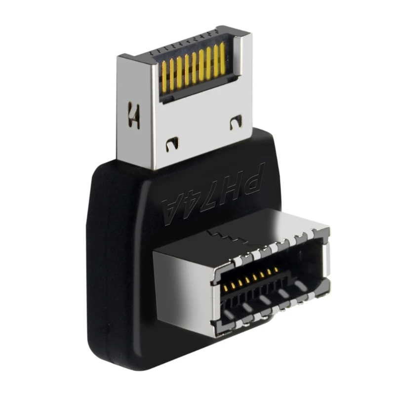 USB 3.1 نوع محول 90 درجة التوجيه الكوع الرأسي نوع محولات الرأس للكمبيوتر اللوحات الأم PH74A/PH74B