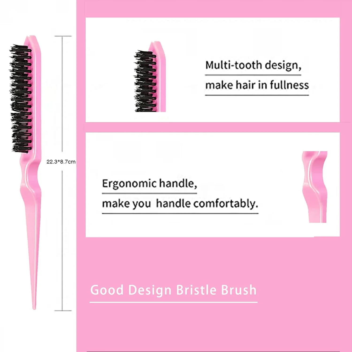 6 Pcs Styling Hair Comb Brush Set with adjustable silk bonnet Teasing Edge Brush Parting Rat Tail Comb Hairclip for Women