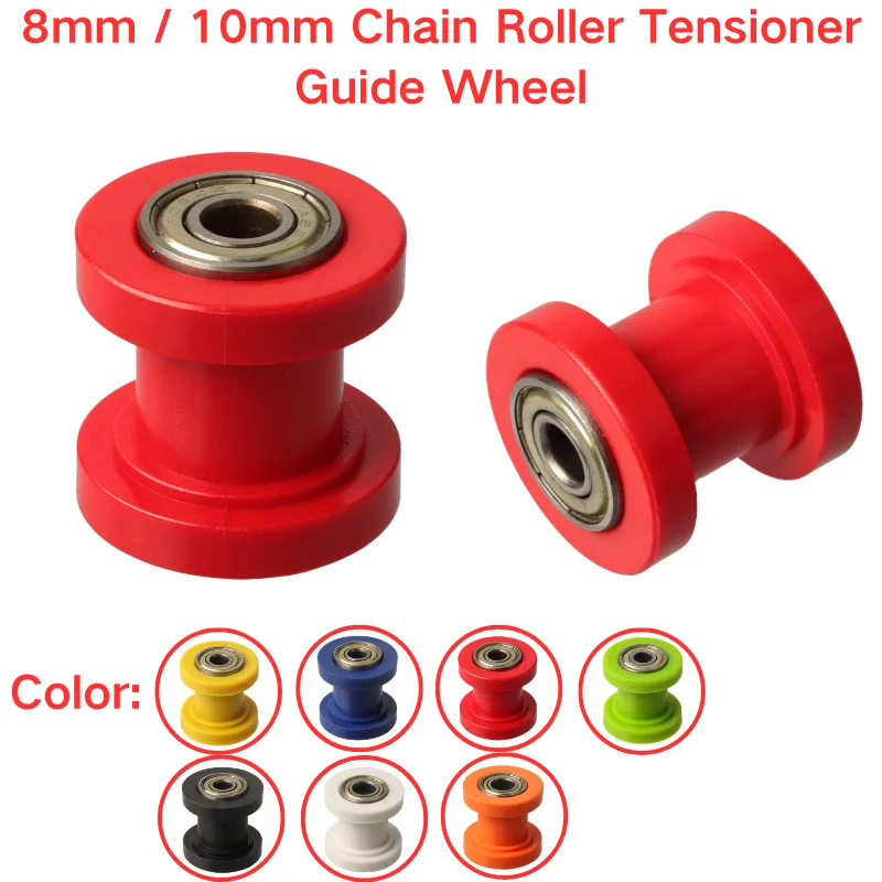 8/10mm Motorcycle Drive Chain Roller Tensioner Slider Guide Wheel for Enduro MX Pit Bike ATV CRF CR XR XR125 CRF50 KLX110
