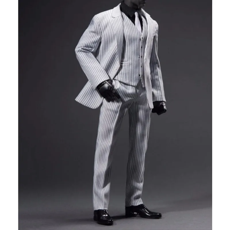 

VORTOYS V1025 масштаб 1/6, полосатый костюм, деловая одежда для джентльменов, модель подходит для мужского солдата 12 дюймов, узкие плечи, тело