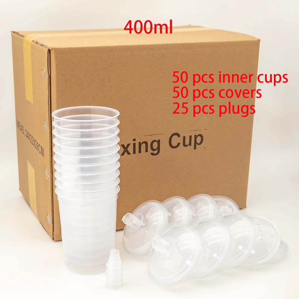 Imagem -05 - Spray Gun Paint Tank Spray Gun Misturando Copo Copo Medidor Descartável tipo h o Quick Cup Venda a Granel 165 ml 400 ml 600ml 10 Pcs 20 Pcs 30 Peças 50 Peças