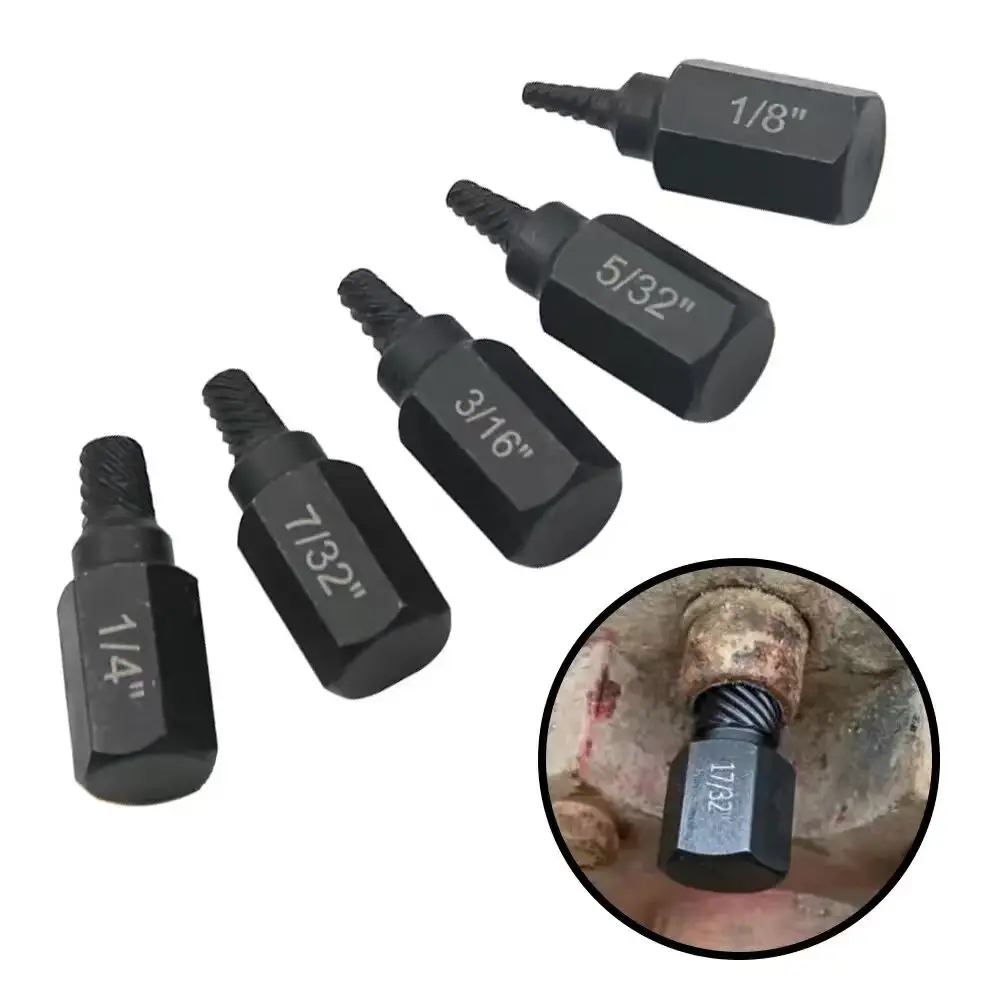 New 10Pcs Heavy Duty Bolt Extractor Set, Broken Slipped Hex Screw & Fastener Remover, Durable Thread Removal Tools