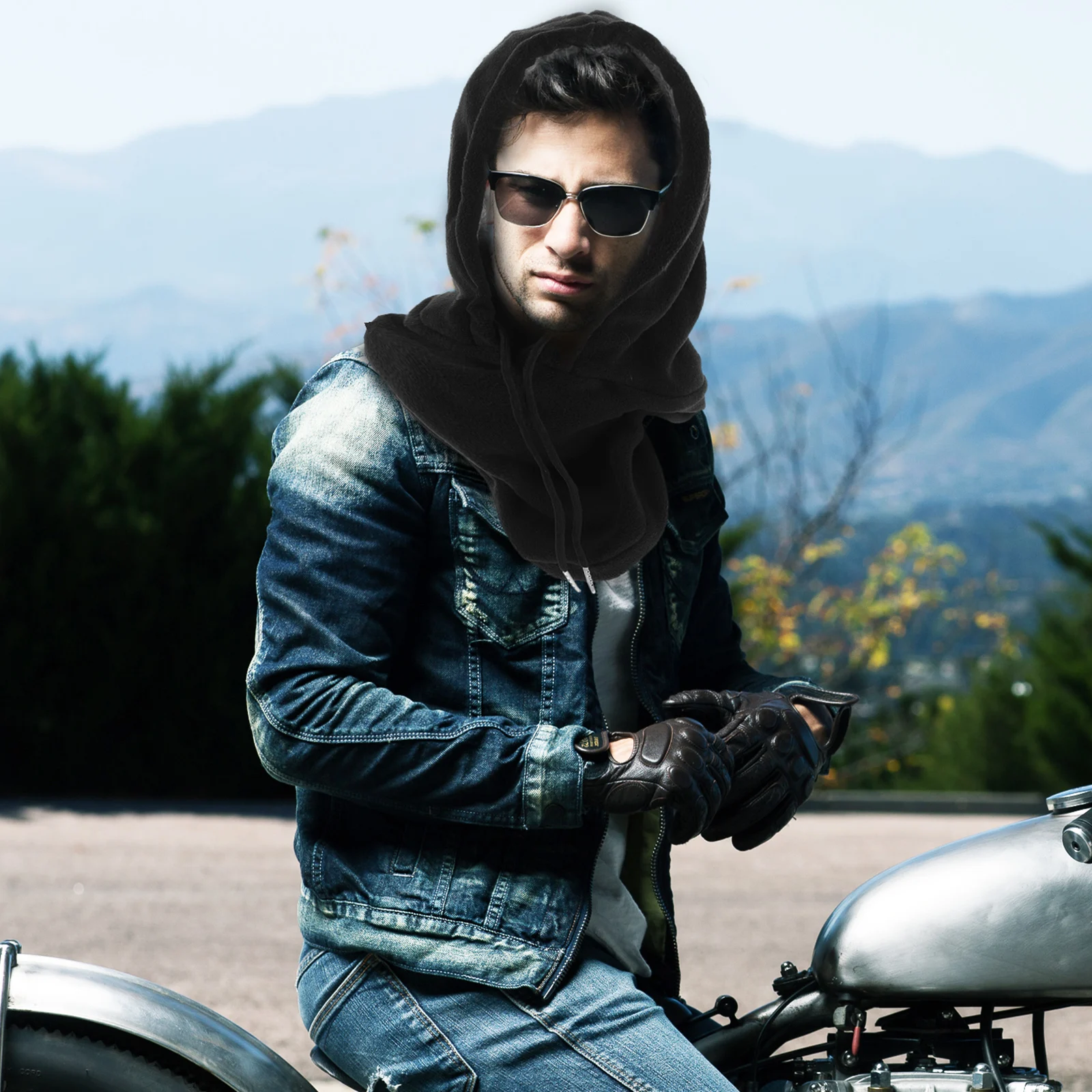 

Windproof Thermal Mask Cover Warm Velvet Neck Outdoor Sports Riding Anti Cold Headwear Facial Guard For Winter