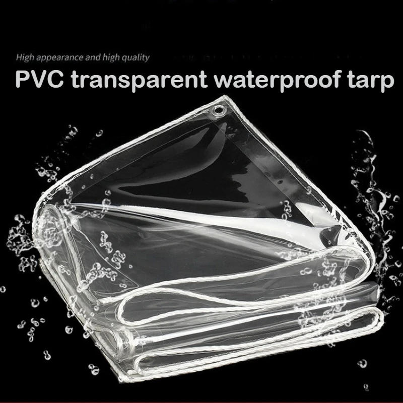 2m PVC Transparent Tarpaulin Canvas Succulent Plant Tarp Cover Balcony Windows Rainproof White Rope Edge Multi-specification