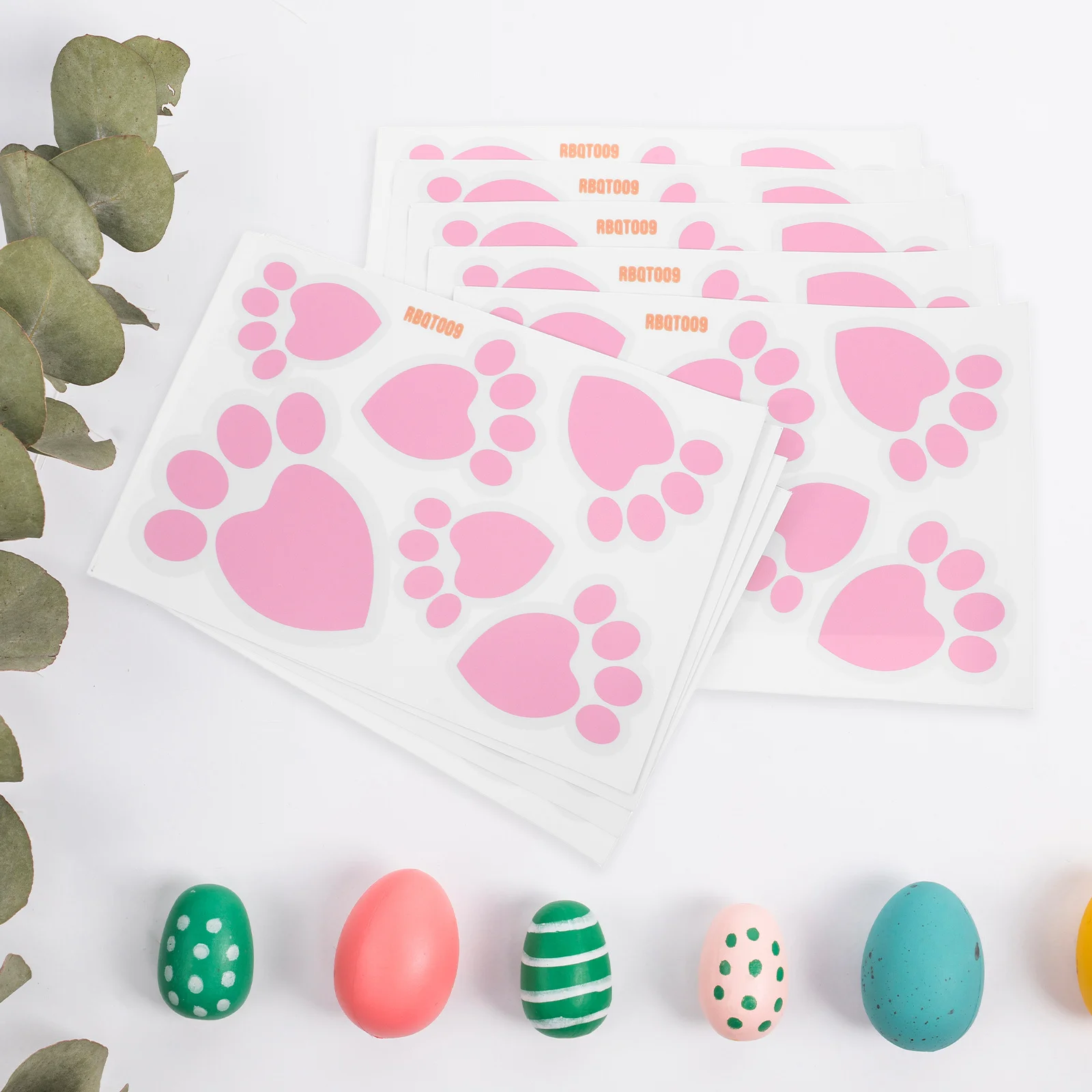

1Set Easter Footprint Wall Decals Cute Rabbit Paw Stickers for Party Decorations Easy Peel Stick No Damage to Surfaces