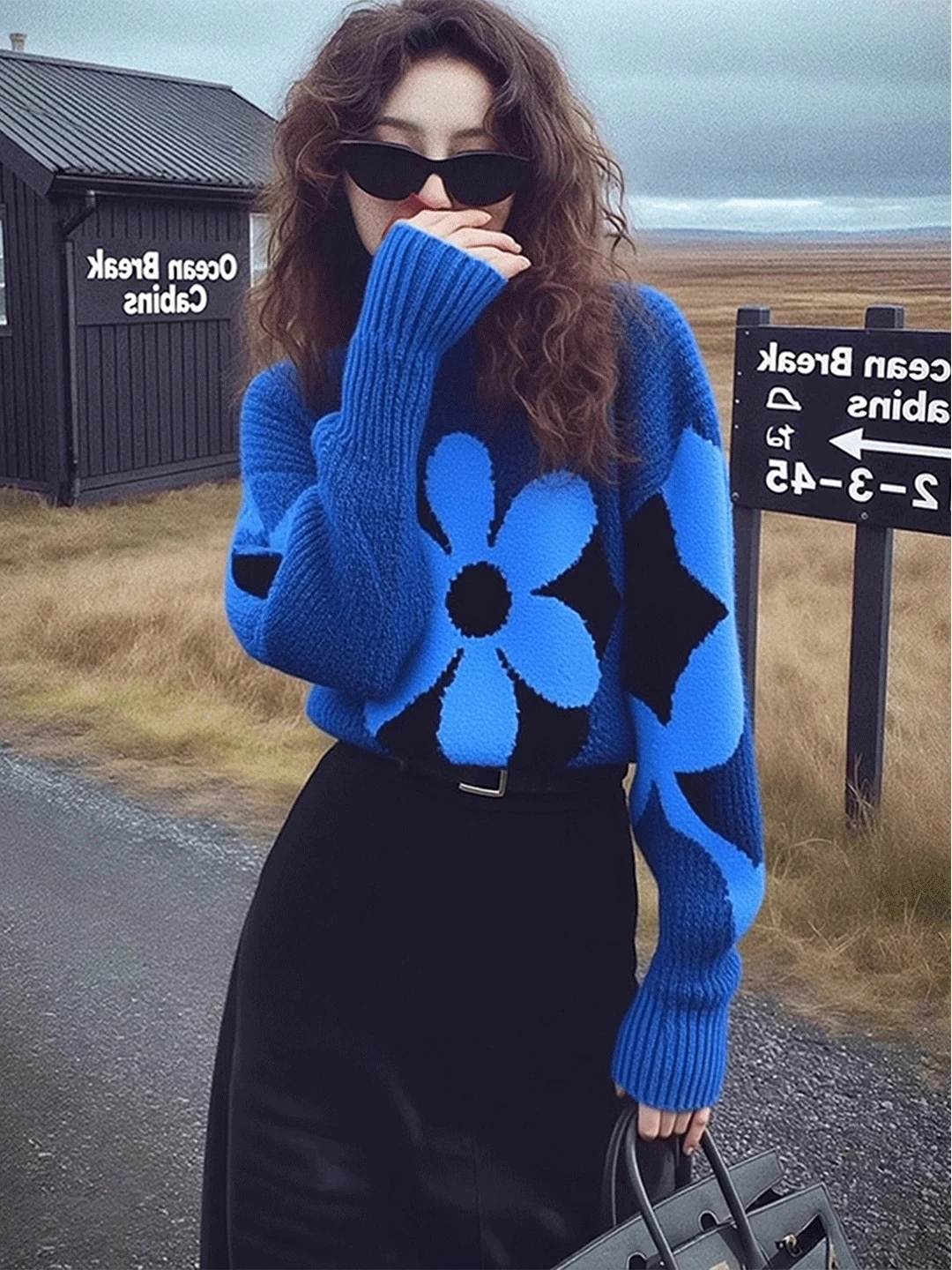 Women's Loose Knitted Sweater Thickened Stylish Lazy Style Autumn Fashionable Casual Top High Quality Comfortable Long Sleeve