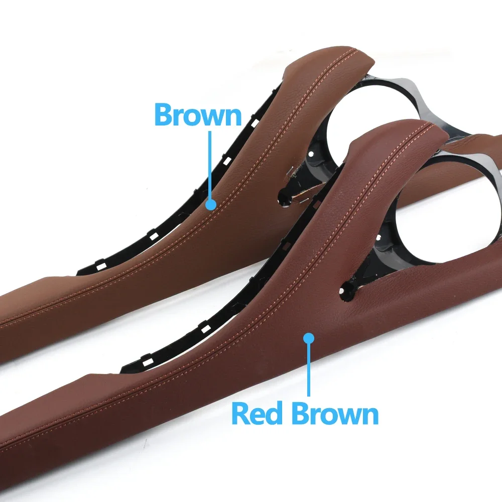 LHD RHD مسند ذراع الباب الداخلي إطار خارجي من الجلد يدعم BMW 5 Series F10 F11 F18 520 523 525 528 530 535 #5