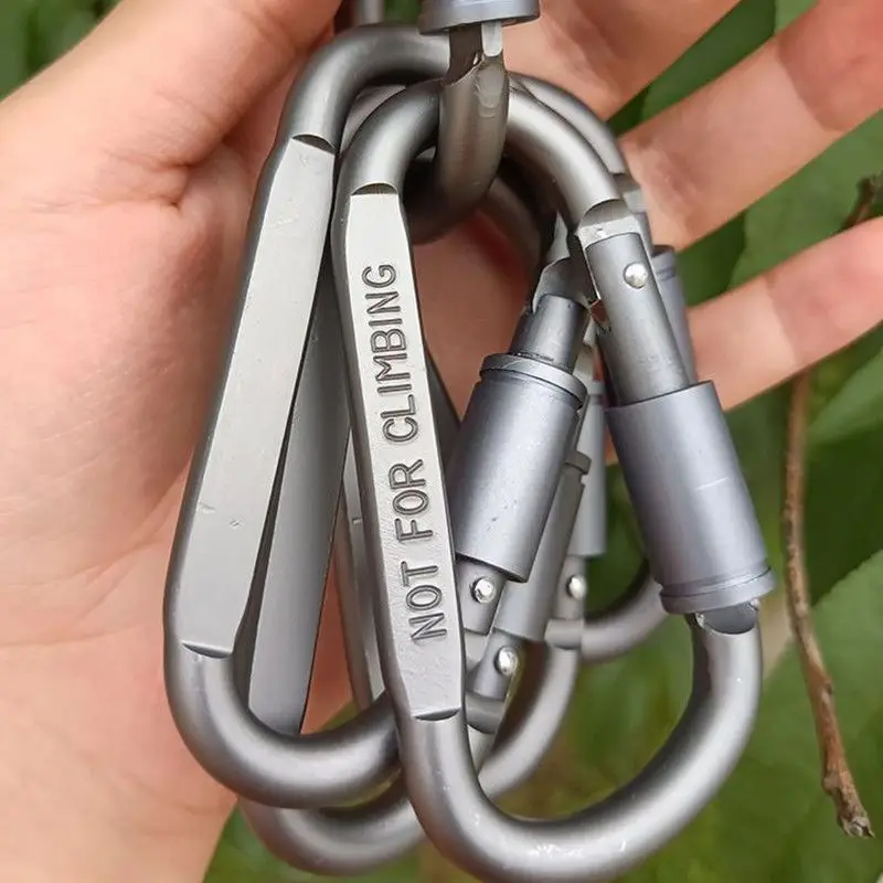 

Tactical D Keychain Shape Hook Buckle Clip Climbing Army Carabiner Hanging fit Outdoor Silver camping survival outdoor camping