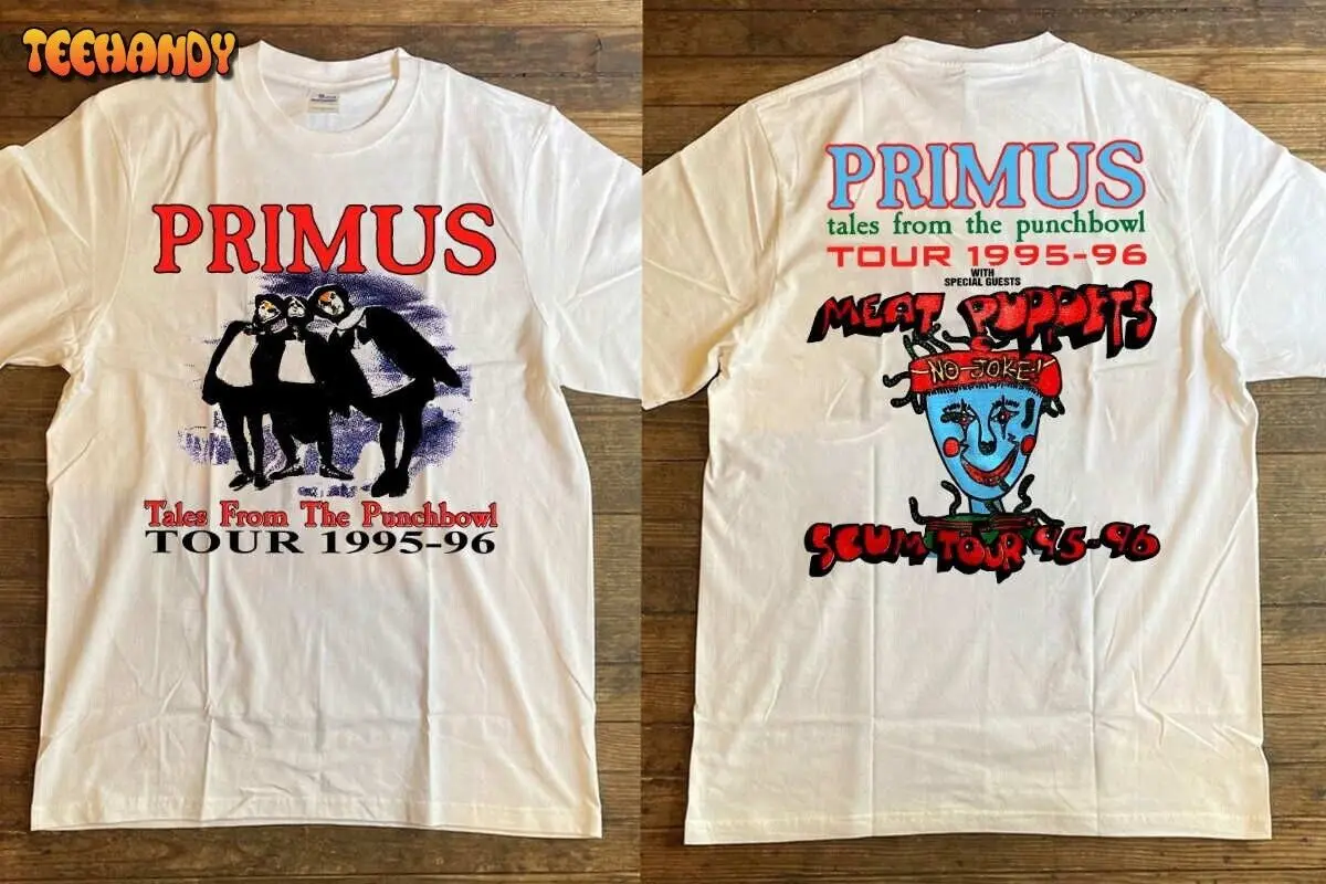 2 Side PRIMUS Tales From The Punchbowl Tour 1995-96 Shirt Men Women KTV7141