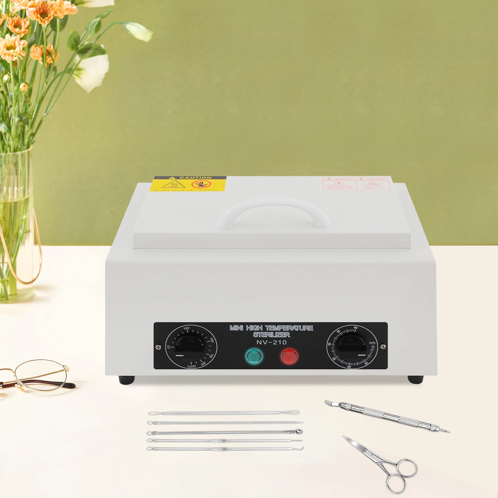 300W Dry Heat Sterilizer Cabinet for Nail Tools, Hot Air & UV Steriliser Cleaner for Salon Beauty