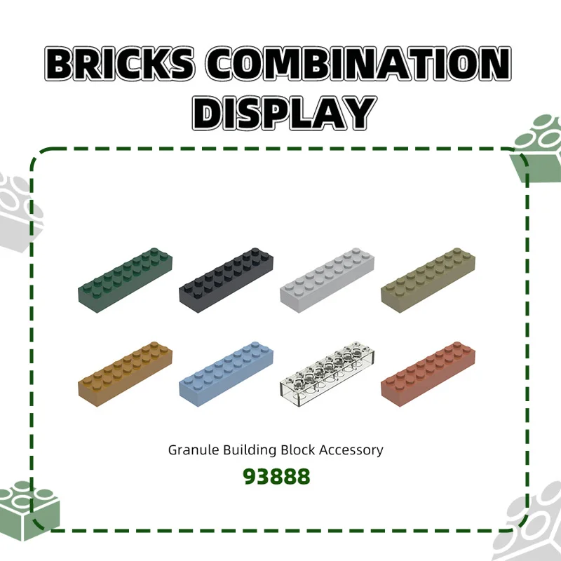 Wange 93888 100g/21PCS Classic Basic Thick 2x8 Building Blocks Moc Accessories Compatible with Brick Spare Parts Construction To