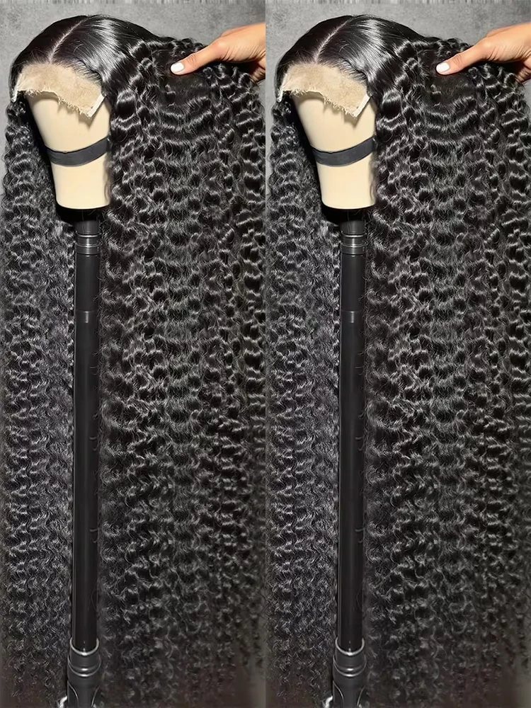 

Глубокая волна 360 Полный парик фронтальной части шнурка Человеческие волосы 40 46 дюймов 13x6 Hd Парики фронта шнурка для женщин 250% Кудрявые вьющиеся парики предварительно сорванные