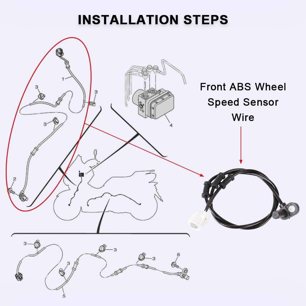 For Yamaha NMAX 155 N-MAX 155 Nmax155 2018-2024 2025 2026 Motorcycle ABS Front Wheel Speed Sensor Wire Silicone Cord Accessories - view 4