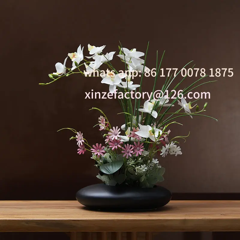 Customizable Modern Ceramic Vase Dove Orchid Simulation Flower Figurines Home Livingroom Furnishing Crafts Cafe Table Fake
