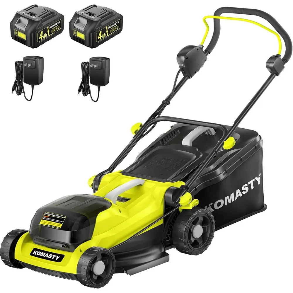 

40V Electric Lawn Mower 15" CordlBattery Powered Push Mower, 2 in 1 Mulching Lawnmower with 5-Position Height Adjusent, Walk-Beh
