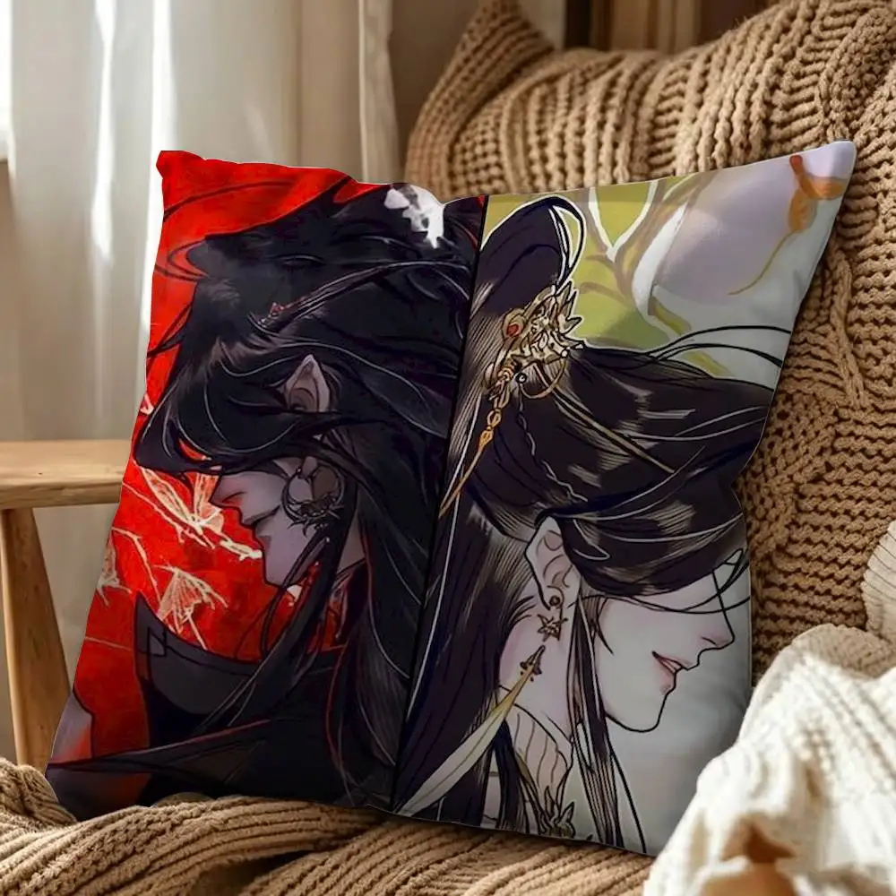Heaven Officials Blessing Double-Sided Printed Cushion Cover Bedroom Bedside Sofa Pillow Case
