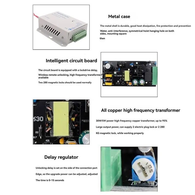 FEDI-Access Control Power Supply Transformer Door System Adapter AC110-240V Covertor System Machine White DC12V 3A