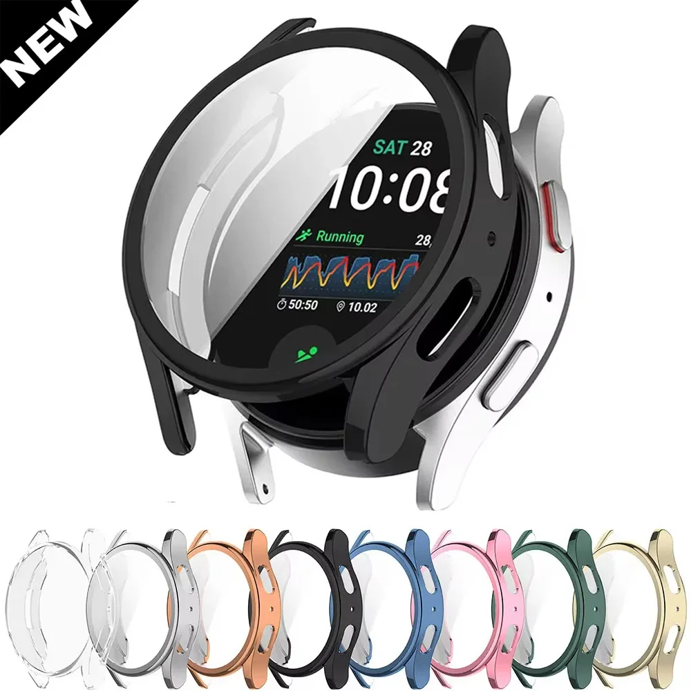 

Чехол из ТПУ для Samsung Galaxy Watch 7 6 5 4, защитная пленка для экрана, универсальный защитный чехол 40 мм 44 мм, рамка для аксессуаров, мягкий чехол-бампер