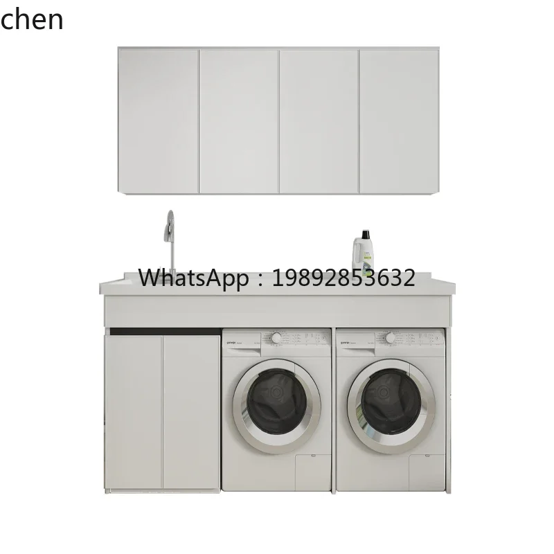 DSA  Balcony Laundry Cabinet Combination Washer Dryer Combination Cabinet Double Cabinet Quartz Stone
