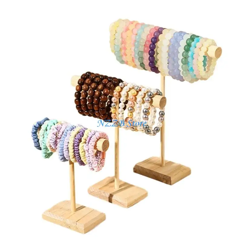 

T21F 3Pcs Jewelry Stand for Bracelets and Bangles Space Saving Headband Rack Elegant Accessories Presentation Shelf