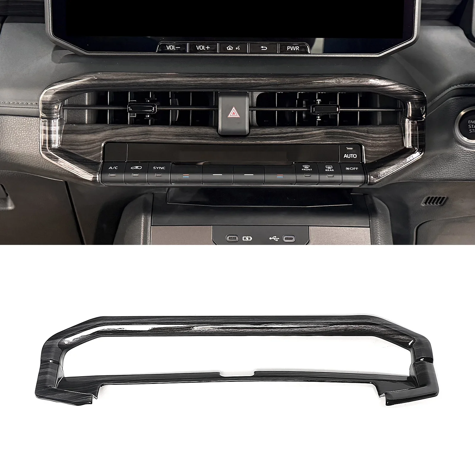 For Toyota Hilux 2026 Car Central Control Air Outlet Decor Frame Middle Air Vent Protective Cover Car Interior Trim Accessories detail image 1