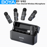 BOYA BY-V4 Wireless Lavalier Microphone for iPhone 15/16 Series Type C Smartphone 4-Channel Lapel Mic for Youtube Recording Vlog