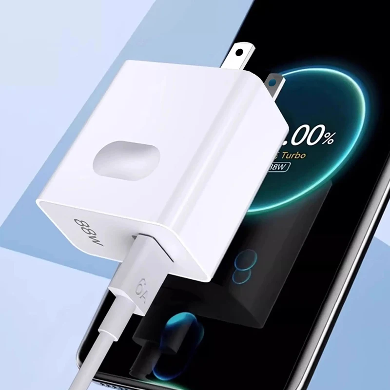 For Huawei Universal Fast Charger Max 88W SuperCharge Support PD QC Quick Charge For Mate60 Pro+ P50 Pro EU US UK Plug And Cable