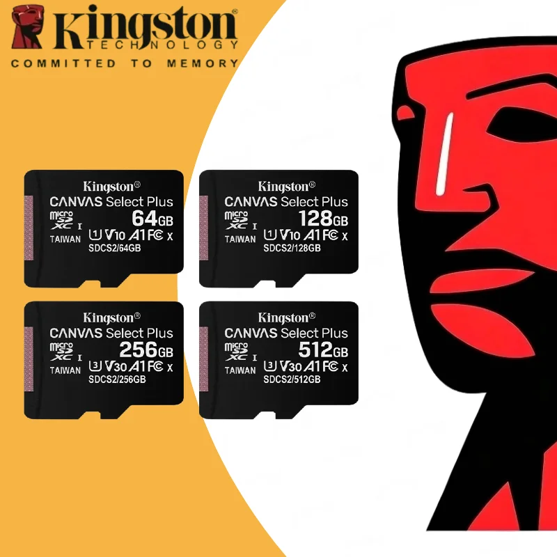 Kingston 256GB 128GB MicroSD TF Card 512GB Flash Memory Card A1 V10 Original Storage Micro SD Cards for Phone/Tablet/Switch