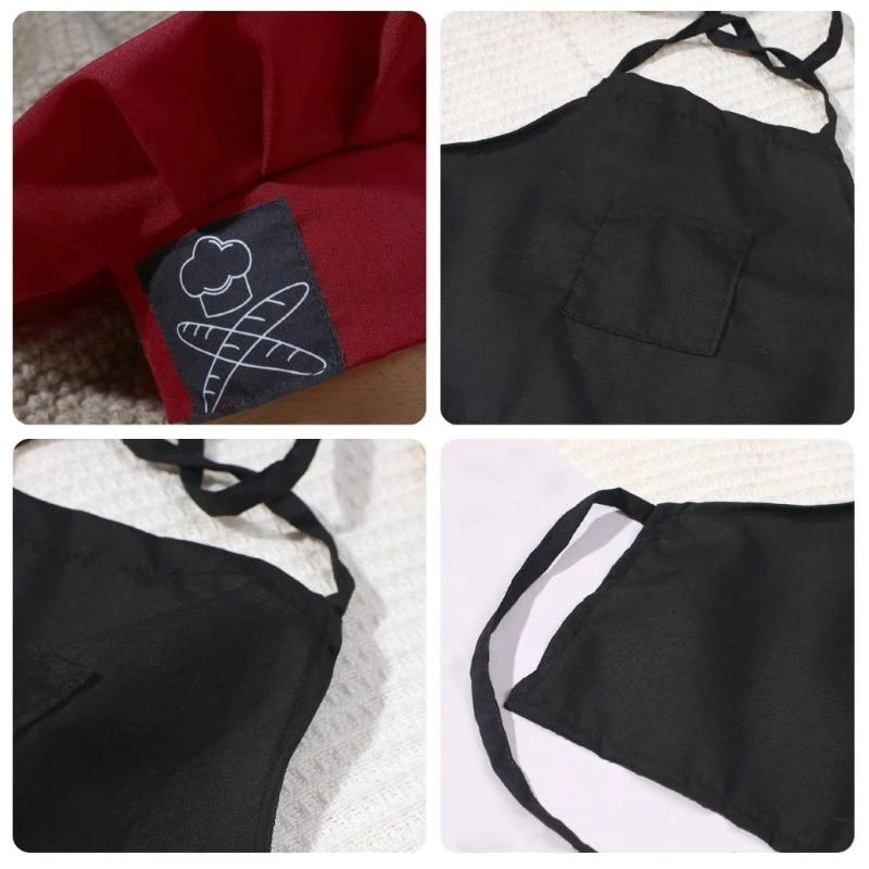 Baby Cook Clothing Recém -nascidos Photography Props Cook Hat Hotsehoots Roupet Sett.