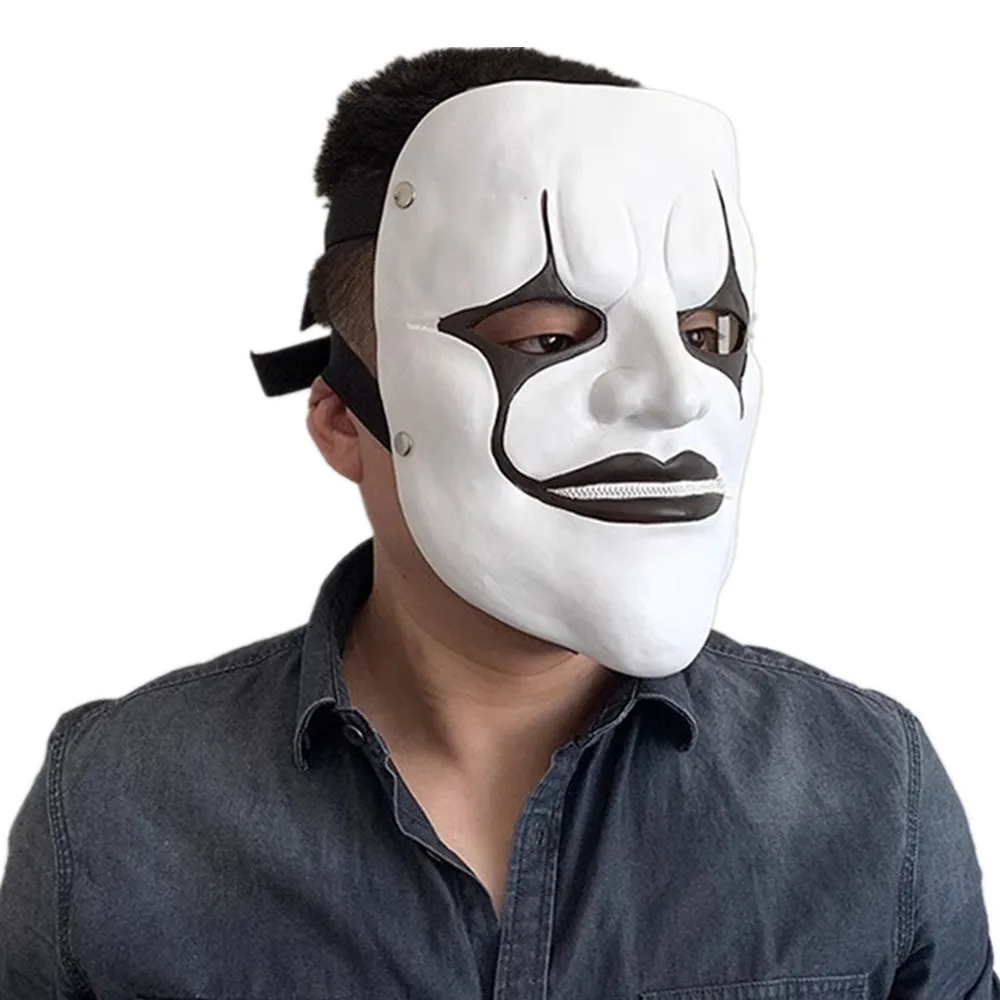 Halloween Horror White Mask, Ball Party Role-Playing Costume, Adjustable Size, Suitable for Most Adults