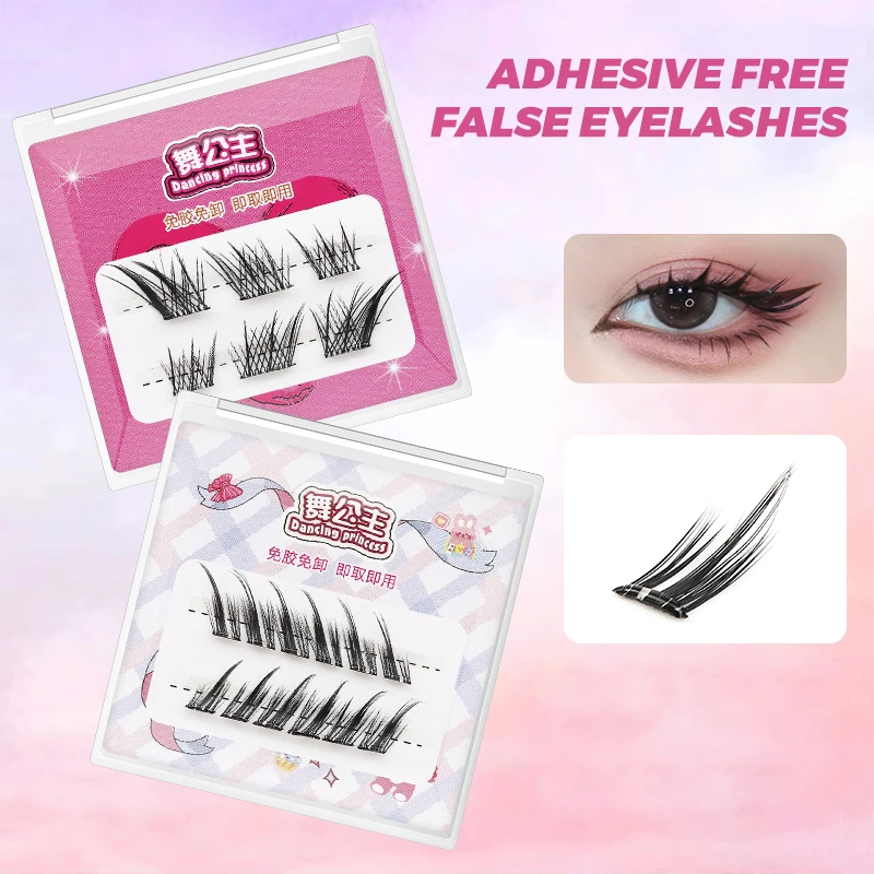 Selbstklebende falsche Wimpern - Kein Kleber nötig, abziehen & aufkleben, natürliche Einzelwimpern-Cluster für Anfänger, Reise-/Probierpackung – Detail 6