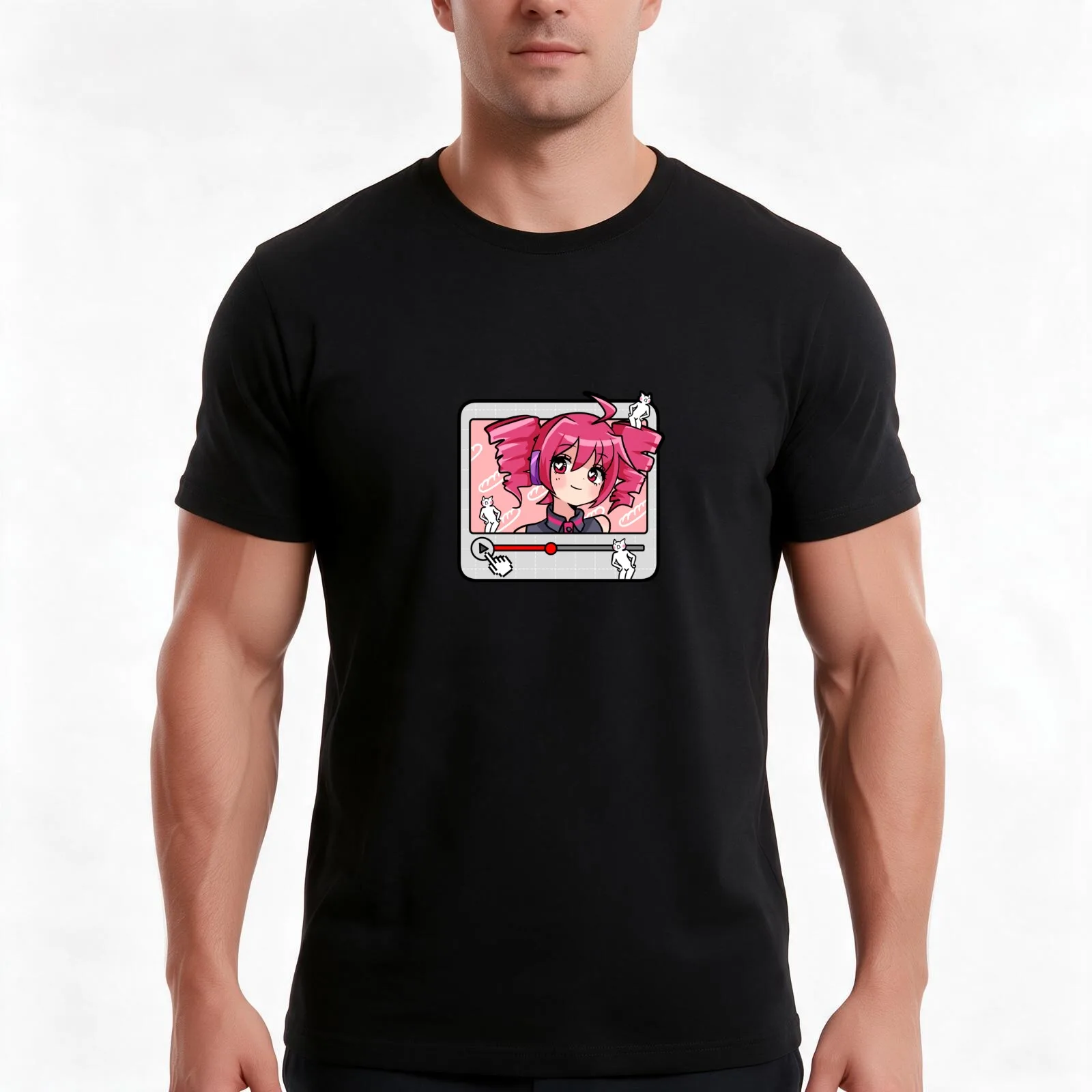 FUKKIRETA Dwandonly Kasane Teto VOCALOID Playlist Song Sticker T-Shirt, Summer Casual Cotton Tee, Oversized Streetwear Tops