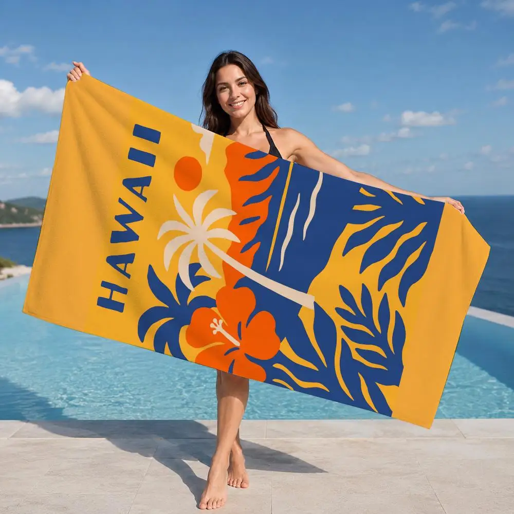 Hawaii Beach Palm Tree Towel ultra-fine fiber quick drying absorbent towel, beach swimming vacation beach towel