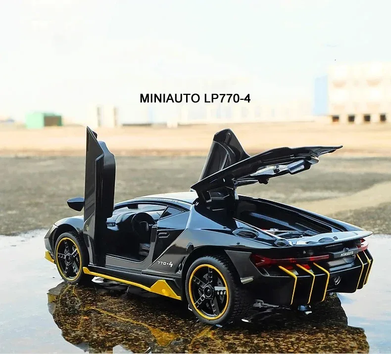 1:32 Lamborghini LP770โลหะผสมกีฬารถDiecasts & Toy VehiclesเสียงSuper Racingยกหางดึงรถของเล่น