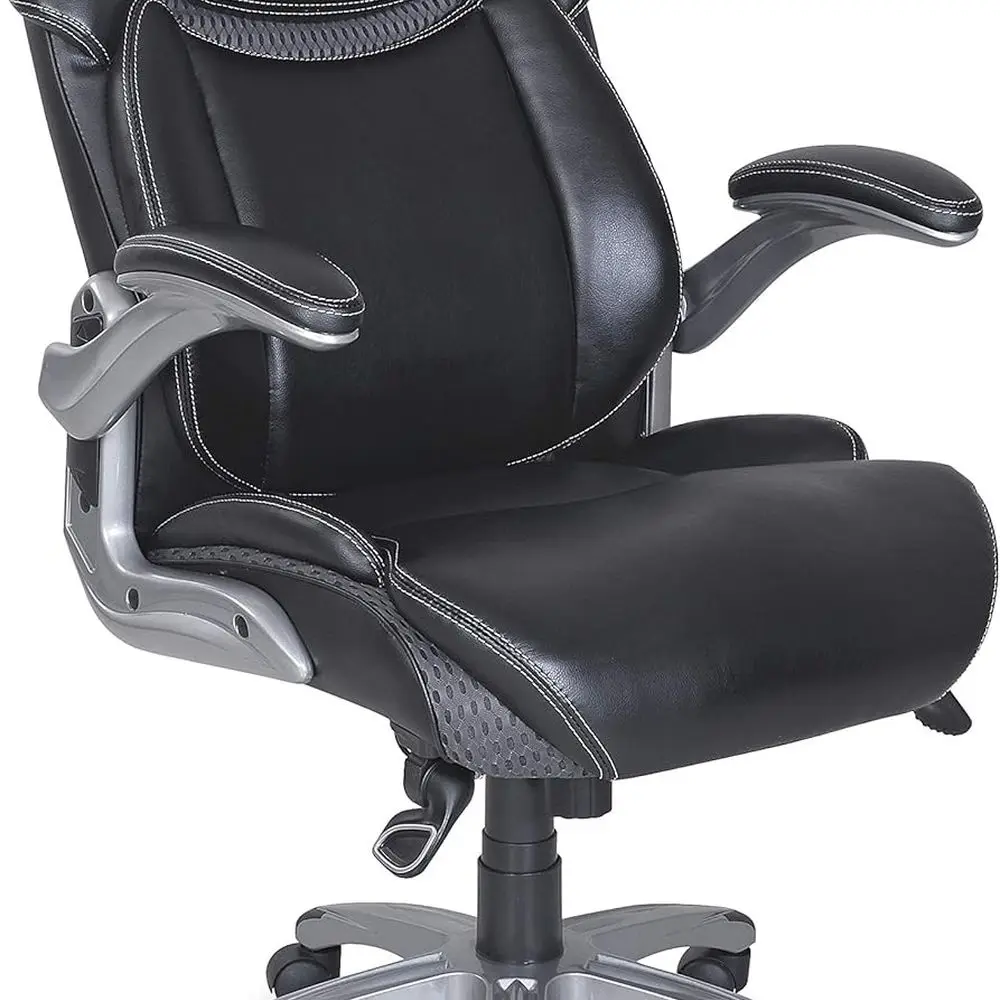 

Executive High-Back Bonded Leather Chair in Black by Wellnby Design