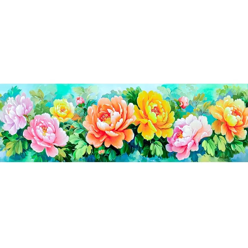 

9ct 160X50cm цветы пиона вышивка DIY наборы с принтом в китайском стиле вышивка крестиком набор для рукоделия домашний декор ремесла