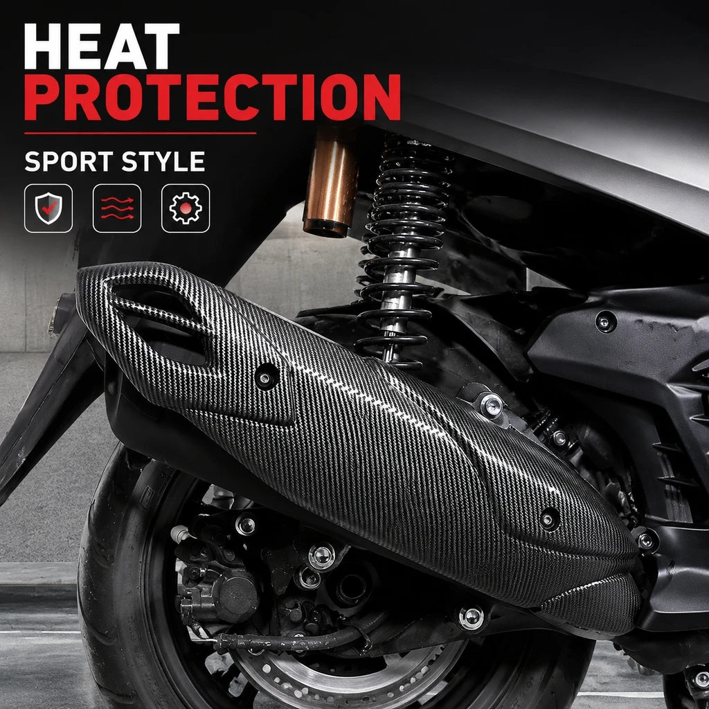 Anti‑Impact Exhaust Heat Shield Cover Prevent Gravel Damage Styling Shell For Yamaha NMAX155 V3 Scooter Aftermarket Accessories