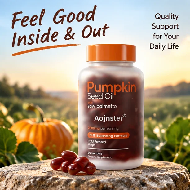 Pumpkin Seed Oil Softgels with Saw Palmetto, 2000mg, Cold Pressed Virgin, Lab Tested, 60 Count Dietary Supplement