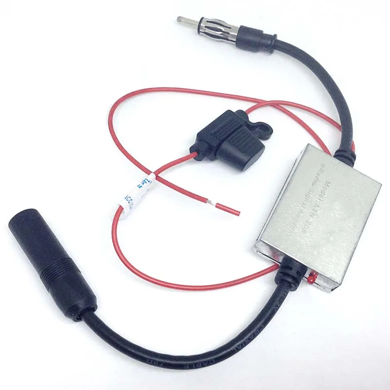 Car Antenna Universal FM AM Signal Amplifier Anti-interference Metal 12V-24V Auto Car Radio Aerials ANT-208 GPS Navi Amplifier