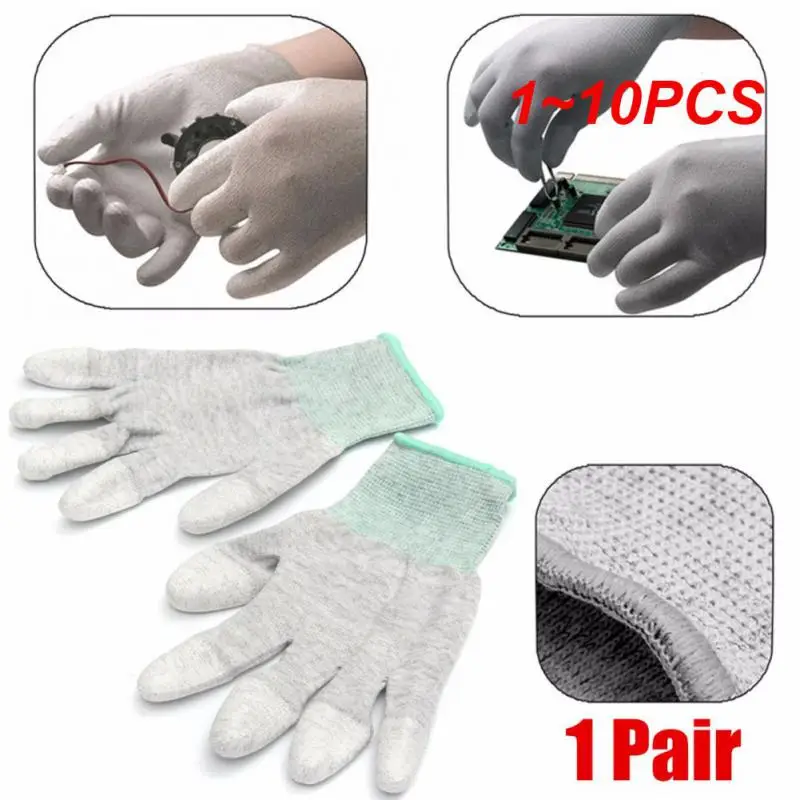 

1~10PCS Anti Static Gloves Electronic Working Gloves Household Clean Knitted Gloves Non-slip Wear-resistant Industrial